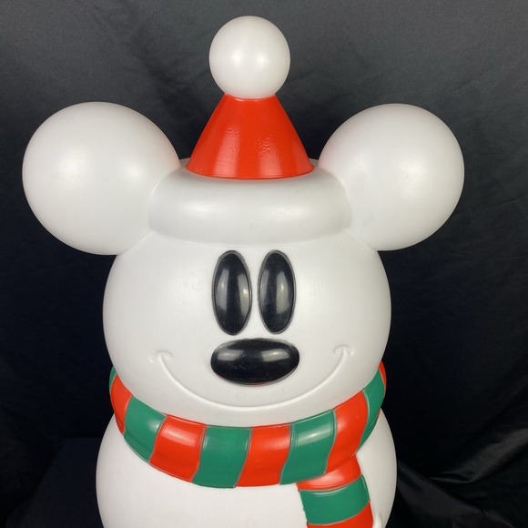 Disney Blow Mold Mickey Mouse Snowman White 23 Inches Christmas  display picture 1